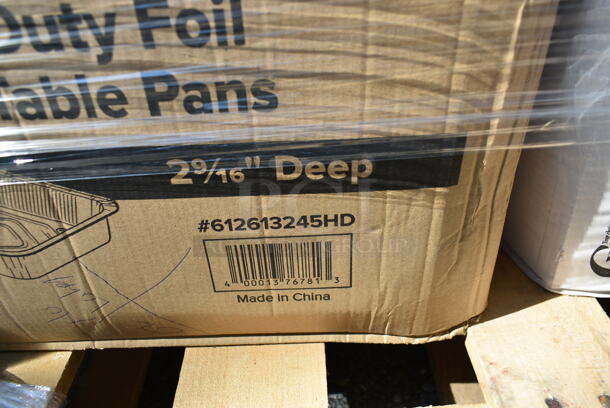 PALLET LOT of 27 BRAND NEW Boxes Including 612613245HD Choice Half Size Heavy-Duty Foil Steam Pan Deep 2 9/16" Depth - 100/Case, 130WSPOON Choice Medium Weight White Plastic Teaspoon - 1000/Case, 500CC32LEM Carnival King 32 oz. PET Lemonade Cup - 500/Case, 128HD8COMBO Choice Heavy Duty 8 oz. Microwavable Translucent Plastic Deli Container and Lid Combo Pack - 240/Case, 130WBKFORKH Choice Black Heavy Weight Wrapped Plastic Fork - 1000/Case, 130BKFKSNSPH Choice Black Heavy Weight Wrapped Plastic Cutlery Pack with Napkin and Salt and Pepper Packets - 500/Case, 500TW7 Choice 8" Clear Round Plastic Dome Lid - 500/Case, 2 Box 129MCS242CB Choice 30 oz. Black 8 3/4" x 6" x 2 3/4" 2-Compartment Rectangular Microwavable Heavy Weight Container with Lid - 150/Case, 2 Box Genpak 26600 13" x 4 1/2" x 3" White Extra Large Hinged Lid Foam Hoagie / Sub Container - 200/Case, 127SB24COMBO Choice 24 oz. Clear Plastic Salad Bowl with Lid - 150/Case, 2 Box RWP0022C300 Square Kova Cups, 127DM12BULK Choice 12 oz. Ultra Clear PET Plastic Round Deli Container - 500/Case, 612P558 Choice 8" Clear Round Plastic Dome Lid - 500/Case. 27 Times Your Bid!  - Image 2 of 12