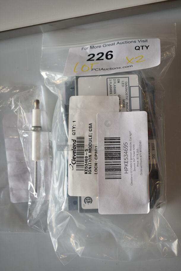 2 BRAND NEW SCRATCH AND DENT! Items; HPKE534695 Cleveland KE53469-5 Ignition Module; Csa Kgl/T, HPSK2477000 Cleveland SK2477000 Ignitor/Pilot Assy;T1/T4. 2 Times Your Bid! - Image 1 of 4