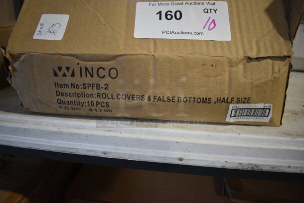 10 BRAND NEW IN BOX! Winco SPFB-2 Stainless Steel Roll Cover False Bottom. 8.5x11x0.5. 10 Times Your Bid! - Image 4 of 4