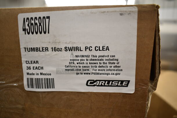 6 Boxes of 36 BRAND NEW IN BOX! Carlisle 4366807 16 oz Poly Beverage Tumblers. 6 Times Your Bid! - Image 4 of 4