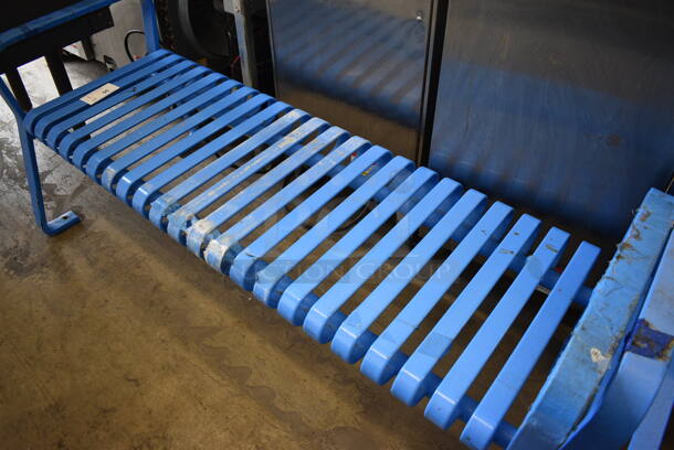 Blue Metal Bench. 60x26x24.5 - Image 2 of 4