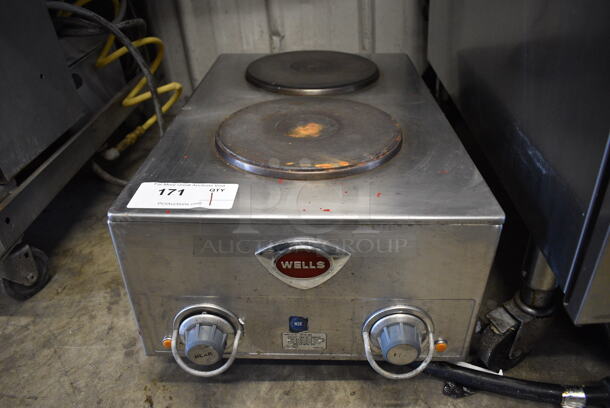 Wells H-70 Stainless Steel Commercial Countertop Electric Powered 2 Burner Range. 208/240 Volts. 15x24x10.5