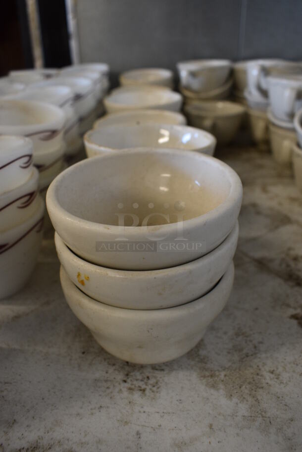 19 White Ceramic Bowls. 4x4x2.5. 19 Times Your Bid!
