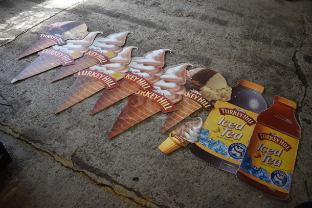 10 Various Signs; 8 Ice Cream and 2 Bottles of Tea. 10 Times Your Bid! - Image 1 of 4