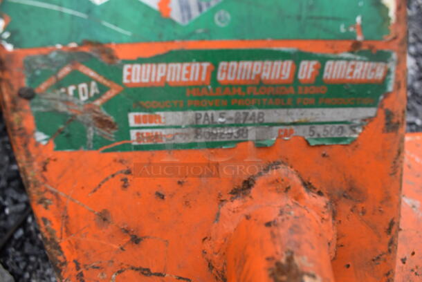 Elda PAL5-2748 Orange Metal Commercial Pallet Jack. 62x27x50 - Image 5 of 6