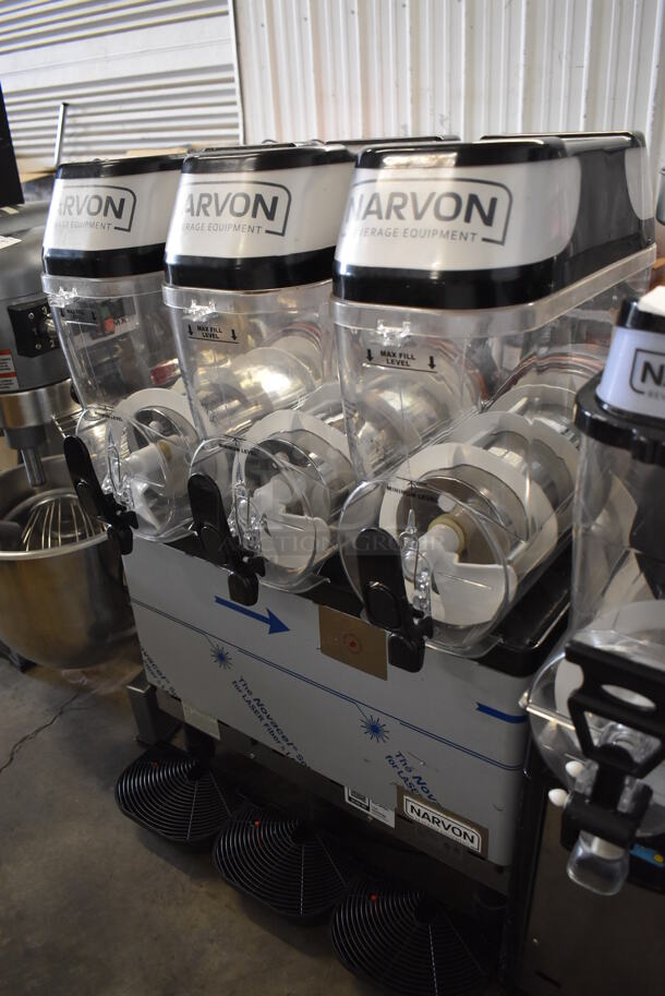 2022 Narvon 378SM3 Metal Commercial Countertop 3 Hopper Slushie Machine. 120 Volts, 1 Phase. 24x20x36. Tested and Powers On But Does Not Get Cold - Image 3 of 9