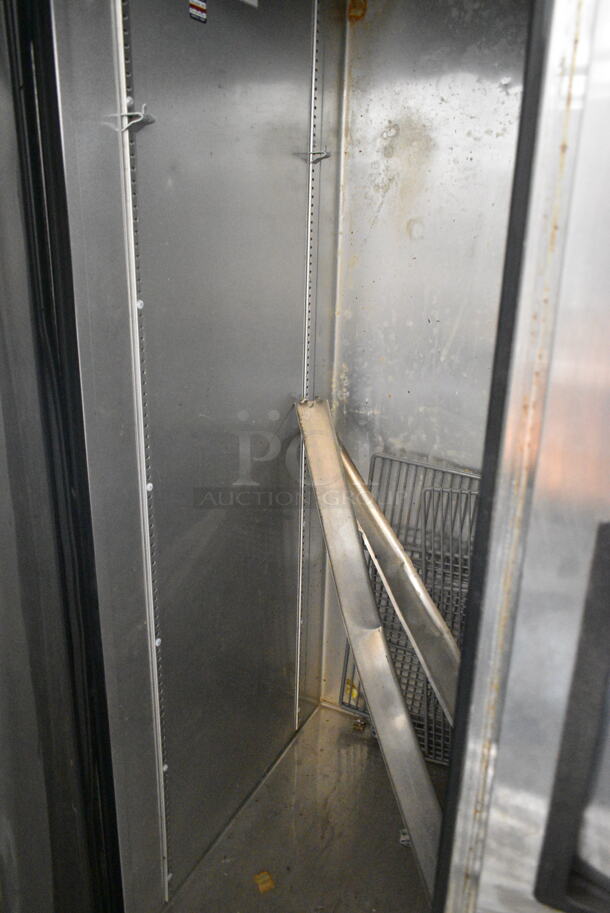 2017 True T-35 Stainless Steel Commercial 2 Door Reach In Cooler w/ Poly Coated Racks on Commercial Casters. 115 Volts, 1 Phase. Tested and Powers On But Does Not Get Cold - Image 7 of 9