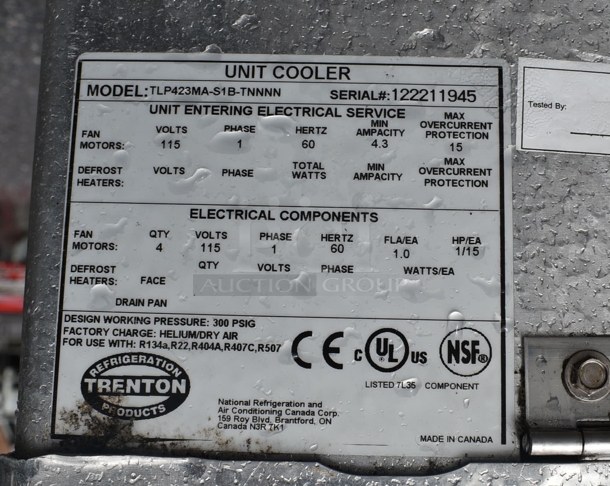 Trenton Model TLP423MA-S1B-TNNNN Metal Commercial Condenser Fan for Walk In Box. 115 Volts, 1 Phase. 78x16x20 - Image 4 of 5