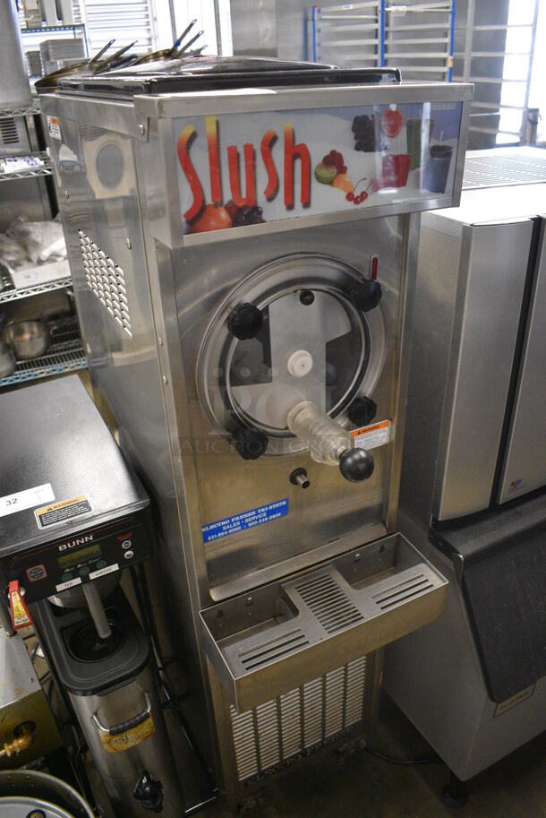 Electro Freeze Model 876-234 Stainless Steel Commercial Floor Style Air Cooled Frozen Beverage Slushie Machine on Commercial Casters. 115 Volts, 1 Phase. 15x30x59 - Image 2 of 8
