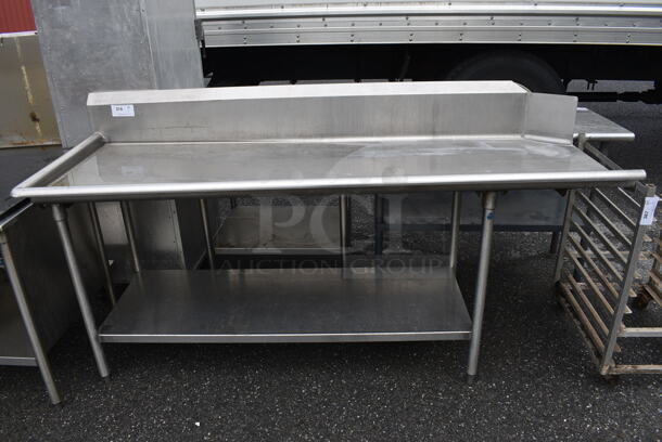 Stainless Steel Commercial Left Side Clean Side Dishwasher Table w/ Metal under Shelf. 85x30x45