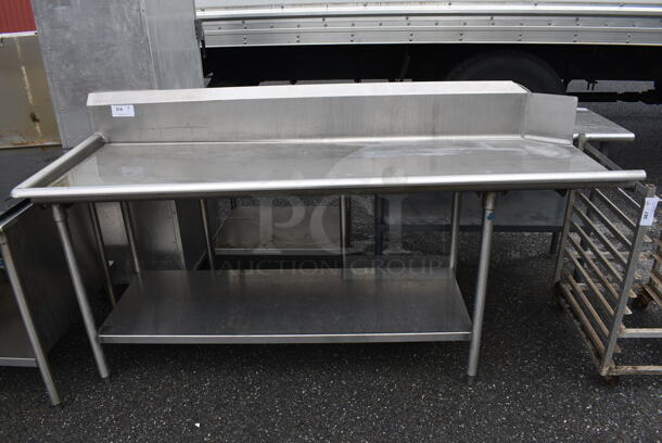 Stainless Steel Commercial Left Side Clean Side Dishwasher Table w/ Metal under Shelf. 85x30x45 - Image 1 of 4