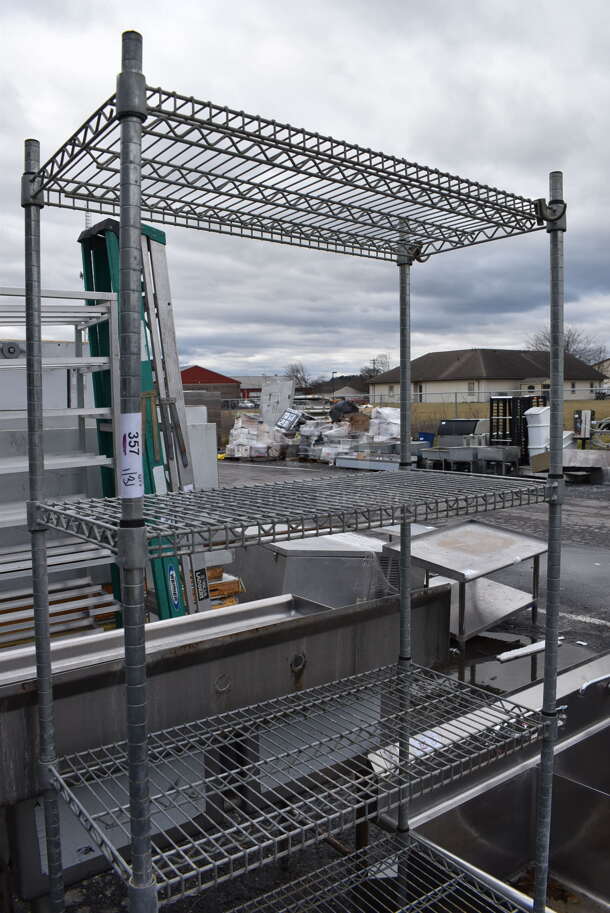 Gray Finish 4 Tier Shelving Unit on Commercial Casters. BUYER MUST DISMANTLE. PCI CANNOT DISMANTLE FOR SHIPPING. PLEASE CONSIDER FREIGHT CHARGES. 36x18x81 - Image 2 of 3