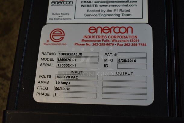 Enercon Items; LM5070-01 Induction Sealer w/ Bag. 100-120 Volts, 1 Phase. Tested and Working! - Image 4 of 8