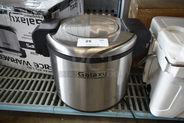 BRAND NEW SCRATCH AND DENT! 2022 Galaxy 177GRW92 Stainless Steel Commercial Countertop Sealed Lid Rice Warmer. 92 Cups. 120 Volts, 1 Phase. Tested and Working! - Image 1 of 6