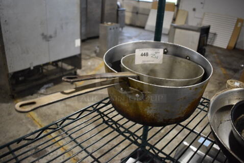 2 Various Metal Sauce Pots. 20.5x12x5, 17x9x4.5. 2 Times Your Bid!