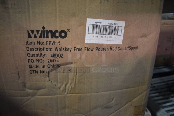 Box of BRAND NEW! Winco PPW-R Whiskey Free Flow Pourers. 48 Dozen - Image 5 of 6