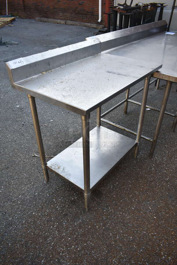 Stainless Steel Commercial Table w/ Back Splash and Under Shelf. - Image 2 of 4