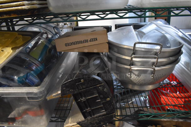 ALL ONE MONEY! Tier Lot of Various Items Including Poly Bins, Napkin Dispenser, Metal Colanders and Stainless Steel Drop In Bins - Image 3 of 6