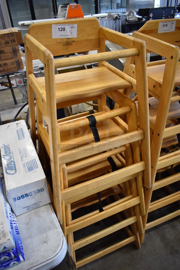 4 Wooden High Chairs. 19x20x29. 4 Times Your Bid! - Image 3 of 4