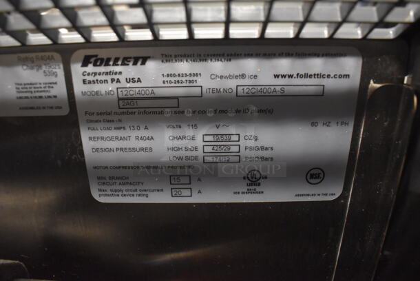 Follett 12CI400A Symphony Series Stainless Steel Commercial Countertop Ice Machine w/ Ice and Water Dispenser. 115 Volts, 1 Phase. 16x23x32 - Image 5 of 7