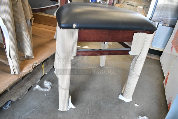 8 BRAND NEW SCRATCH AND DENT! Lancaster Table & Seating 164CLADMAHFR Wooden Dining Height Ladder Back Chair w/ Black Cushion. 8 Times Your Bid! - Image 5 of 9