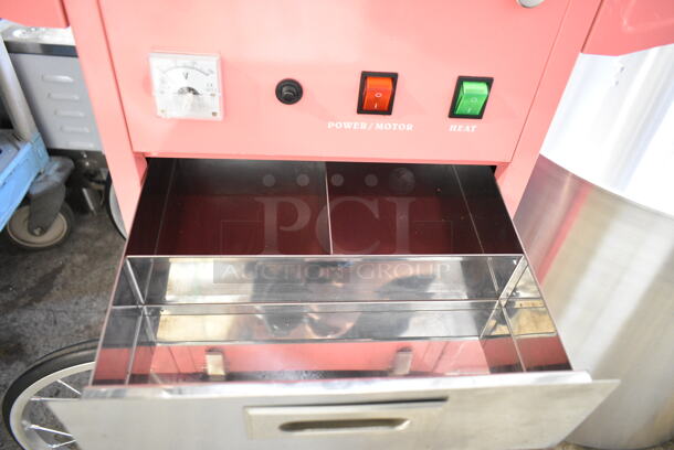 BRAND NEW SCRATCH AND DENT! 2023 Carnival King 382CCM21CT Cotton Candy Machine with 21" Stainless Steel Bowl and Cart. 110 Volts, 1 Phase.  - Image 6 of 8