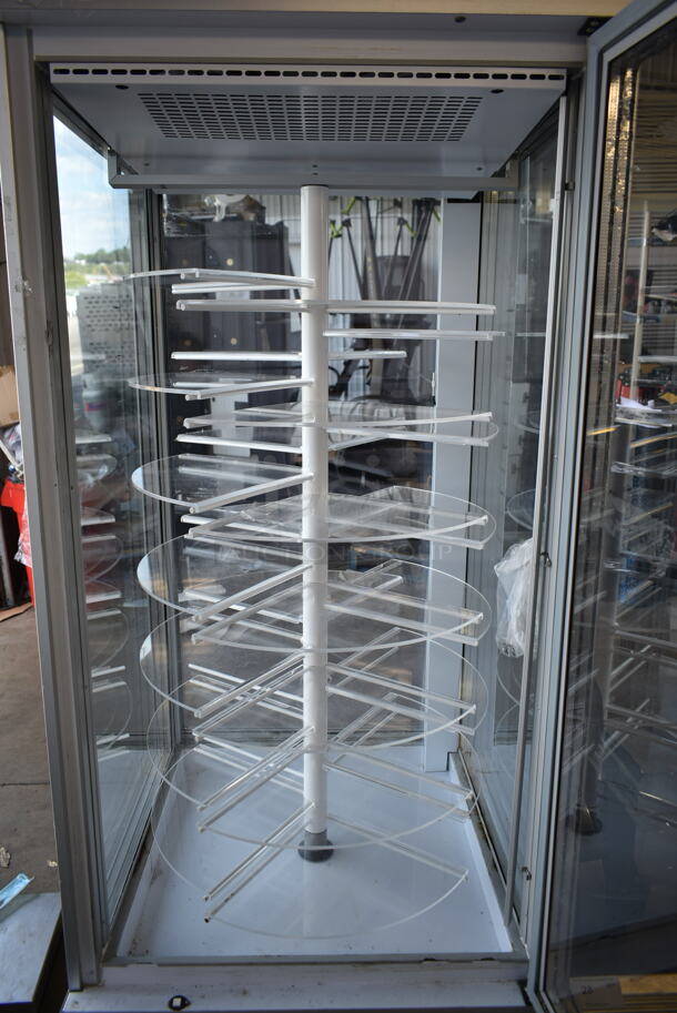 Tekna 8400 NFN Metal Commercial 4 Sided Cooler Merchandiser w/ Round Shelves. See Pictures For Broken Glass Pane. 220 Volts, 1 Phase. - Image 5 of 6