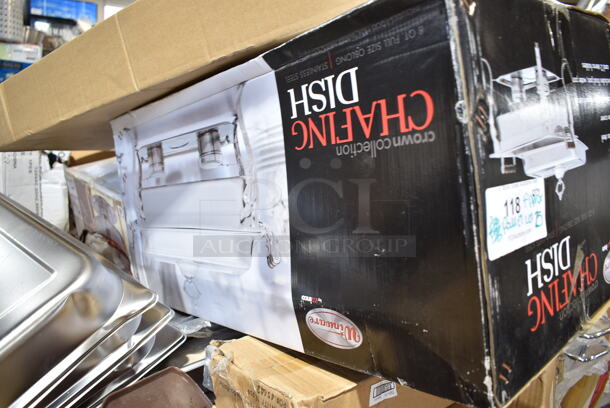 PALLET LOT of 25 BRAND NEW! Items/Boxes Including Stainless Steel Chafing Dish Dome Covers, Springform Pans, 4 Various Winco Chafers, Winco MPB-36 Mop Bucket, Winco TBH-18 18" Table Number Holders. 25 Times Your Bid! - Image 10 of 12
