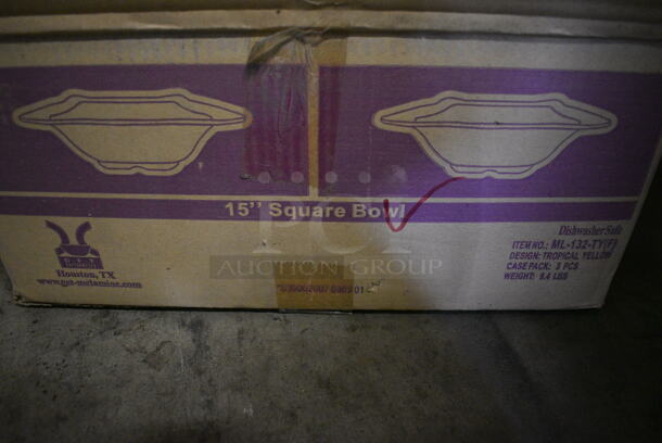 3 BRAND NEW IN BOX! Orange Poly Bowls. 15x15x5. 3 Times Your Bid! - Image 3 of 3