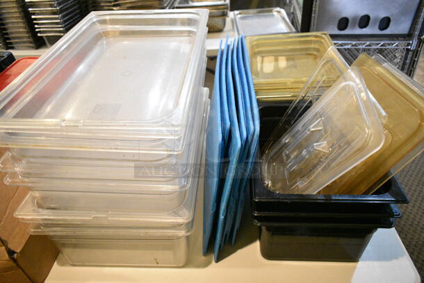 ALL ONE MONEY! Lot of Various Items Including Poly Drop In Bins and Lids. Does Not Include Table. (main dining room) - Image 3 of 8