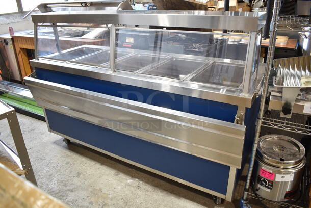Servolift Eastern 501-5 Stainless Steel Commercial Portable 5 Well Steam Table w/ Tray Slide on Commercial Casters. 120/208 Volts, 1 Phase.  - Image 3 of 7