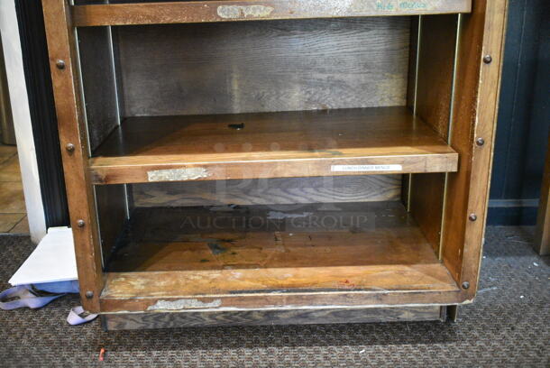 Wooden Counter w/ Drawer and Under Shelves. (check in)  - Image 3 of 6