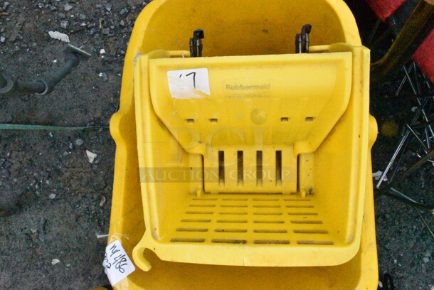 2 Yellow Poly Mop Bucket w/ Wringing Attachment on Commercial Casters. 2 Times Your Bid! - Image 4 of 10