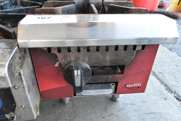 Avantco 177CAGR212 Stainless Steel Commercial Countertop Natural Gas Powered 2 Burner Range.  - Image 2 of 5