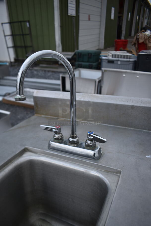 Stainless Steel Commercial Table w/ Sink Bay, Faucet, Handles, Back Splash and Under Shelf. Bay 11.5x15.5 - Image 6 of 6