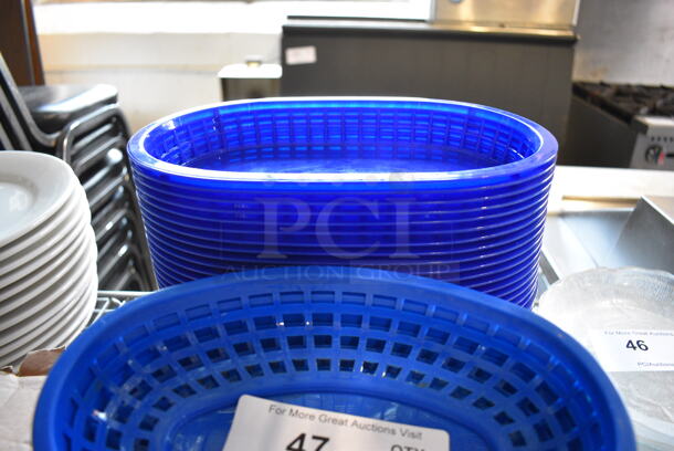 ALL ONE MONEY! Lot of 51 Various Blue Poly Food Baskets. 9.5x6x2, 11x7x2 - Image 3 of 4