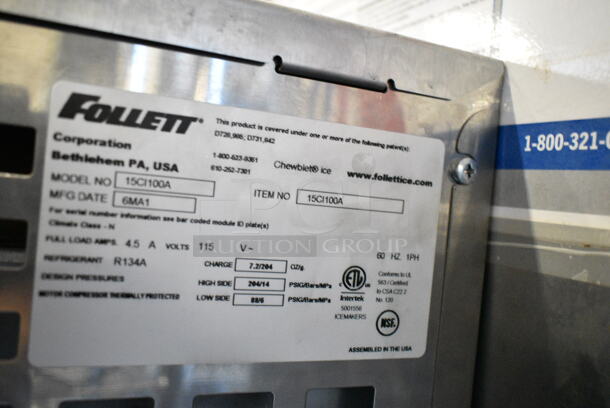 BRAND NEW SCRATCH AND DENT! Follett 15CI100A 15 Series Air Cooled Countertop Ice Maker and Water Dispenser - 15 lb. Storage. 115 Volts, 1 Phase. Tested and Working! - Image 8 of 8