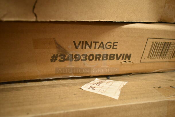 BRAND NEW SCRATCH AND DENT! Lancaster Table & Seating 34930RBBVIN 30" Round Wood Butcher Block Table Top with Vintage Finish - Image 2 of 3