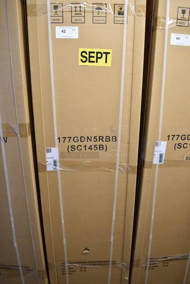 BRAND NEW! Galaxy 177GDN5RBB Metal Commercial Single Door Reach In Cooler Merchandiser w/ Poly Coated Racks and LED Lighting. 110-120 Volts, 1 Phase. - Image 2 of 3