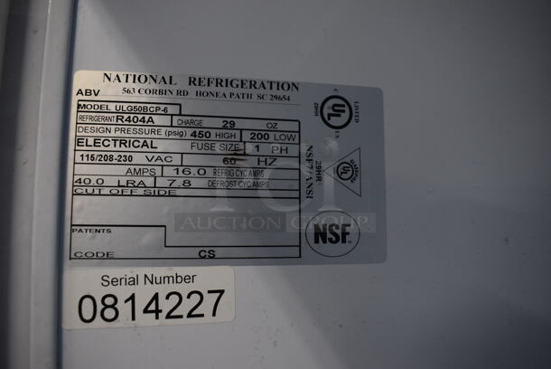National Model ULG50BCP-6 Baskin Robbins Metal Commercial 2 Door Reach In Freezer Merchandiser w/ Poly Coated Racks. 115/208-230 Volts, 1 Phase. 51x35x80 - Image 3 of 6