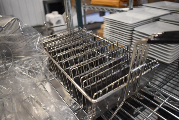 ALL ONE MONEY! Lot of 3 BRAND NEW! Items; Taco Shell Fry Basket, Fry Basket w. Metal Pieces and Basket. Includes 22x6.5x8.5 9x8x18, 18x6.5x8 - Image 2 of 4