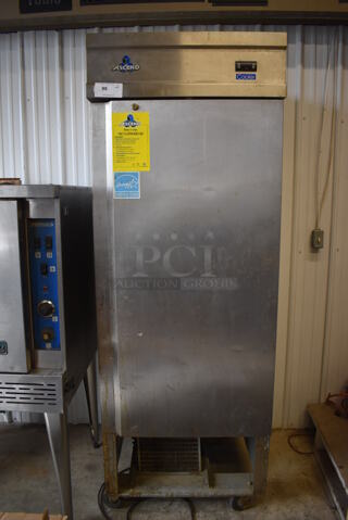 Ascend JFD-23R ENERGY STAR Stainless Steel Commercial Single Door Reach In Cooler on Commercial Casters. 115 Volts, 1 Phase. 29x32.5x82. Tested and Powers On But Does Not Get Cold