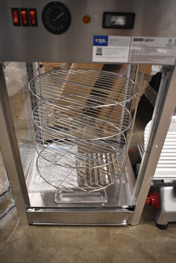 BRAND NEW SCRATCH AND DENT! ServIt 423PDW12D1 Stainless Steel Commercial Countertop 12" Full-Service Pizza Warmer with 4-Shelf Rotating Rack. 120 Volts, 1 Phase. Tested and Working! - Image 5 of 7