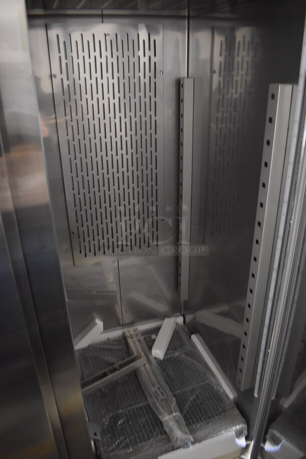 BRAND NEW SCRATCH AND DENT! Avantco 178Z2FHC Stainless Steel Commercial 2 Door Reach In Freezer on Commercial Casters. 115 Volts, 1 Phase. 54x32x82. Tested and Working! - Image 5 of 6