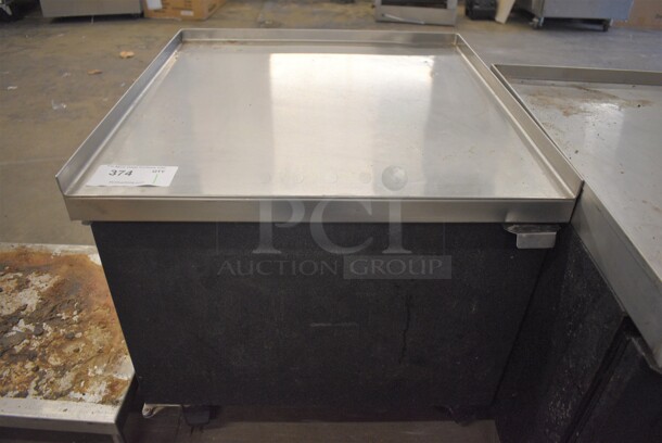 Glastender Model MS24-BS(L) Stainless Steel Commercial Equipment Stand on Commercial Casters. 24x26x24