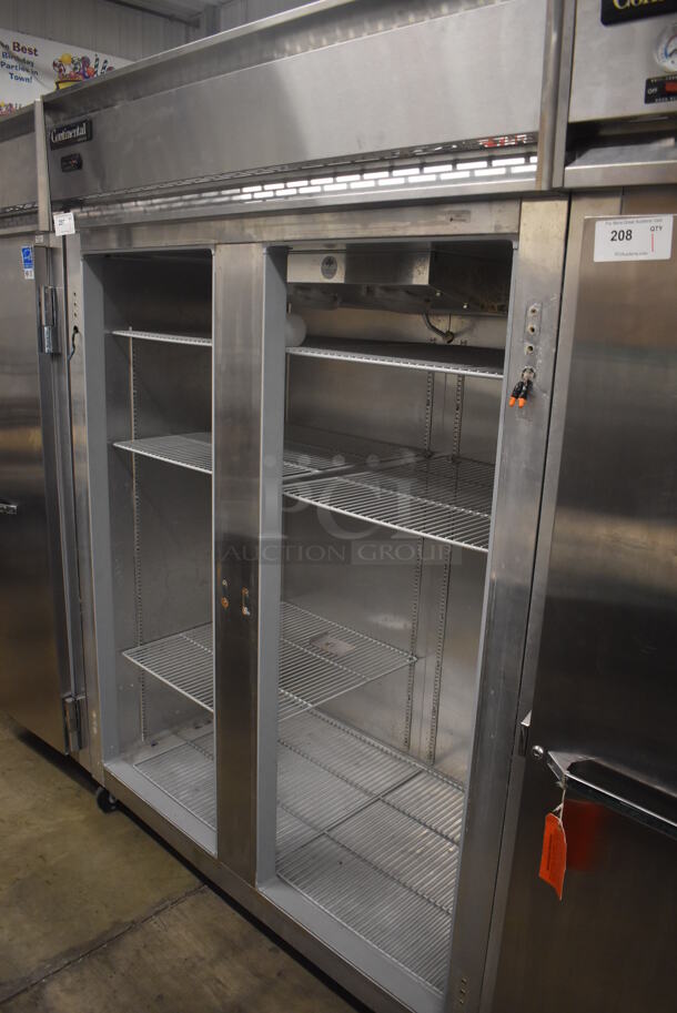 Continental 2FE ENERGY STAR Stainless Steel Commercial 2 Door Reach In Freezer on Commercial Casters. Missing Doors. 115 Volts, 1 Phase. 57x34x82. Tested and Does Not Power On - Image 1 of 6
