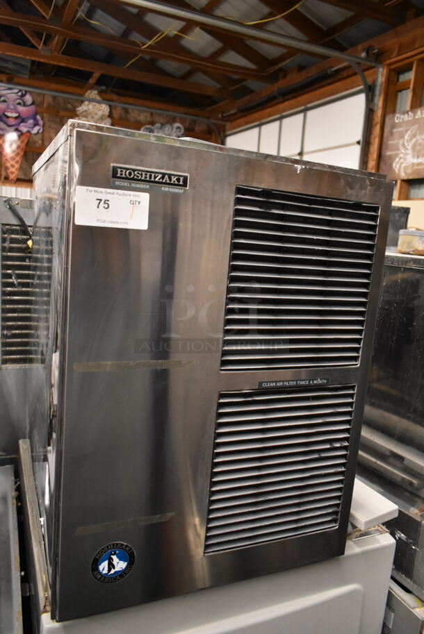 Hoshizaki KM-500MAF Stainless Steel Commercial Ice Machine Head on Hoshizaki DB-200C Commercial Hotel Dispenser Ice Bin. 115-120 Volts, 1 Phase.  - Image 3 of 8