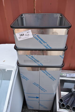 3 BRAND NEW SCRATCH AND DENT! Stainless Steel Trash Can. 3 Times Your Bid!