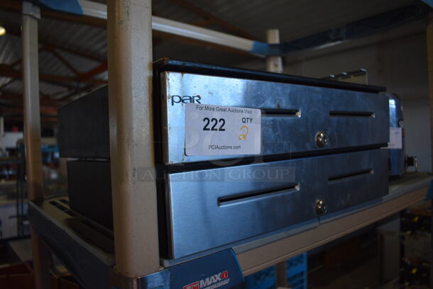 2 Metal Cash Drawers w/ Chrome Face. 18x17x4. 2 Times Your Bid! - Image 3 of 3