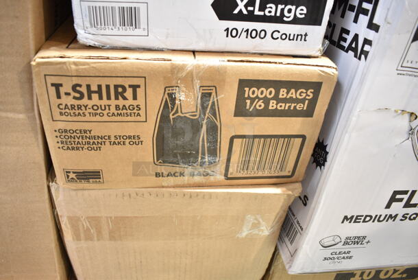 PALLET LOT of 35 BRAND NEW Boxes Including 2 Box 5001RT350N Lavex Natural Kraft Hardwound Paper Towel, 350 Feet / Roll - 12/Case, 3492424ANTWA Lancaster Table & Seating Square Industrial Solid Wood Live Edge Table Top with Antique Walnut Finish, Choice 9" x 6" x 3" Microwaveable 1-Compartment Black / Clear Plastic Hinged Container - 100/Case, C850 Sugar Sub Sitrrer, 395OP12 EcoChoice Compostable Sugarcane / Bagasse 10" x 12 1/2" Oval Platter - 500/Case, 128HD8BULK ChoiceHD 8 oz. Microwavable Translucent Plastic Deli Container - 480/Case, 394345XL Noble NexGen Powder-Free Disposable Black Hybrid 3 Mil Thick Gloves - Extra Large - 1000/Case, 433NHT101H Choice 1/6 Standard Size White "Thank You" Medium-Duty Plastic T-Shirt Bag - 1000/Case, 59448 Georgia Pacific Jumbo Bath Tissue Dispenser, 50010WRAPRIP Lavex 10 oz. Kraft Ripple Individually Wrapped Paper Hot Cup - 500/Case, 2 Box 395TO961PF EcoChoice 9" x 6" x 3" No PFAS Added Natural Bagasse Blend Take-Out Container - 200/Case, Fineline 15234M-FL Super Bowl Plus Clear Flat PET Plastic Lid for 24, 32, and 48 oz. Square Bowls - 300/Case, 351302090155 Cooking Performance Group 351302090155 4 3/4" Plate Caster with Brake for S24, S36, and S60 Series, 351302090156 Cooking Performance Group 351302090156 4 3/4" Plate Caster for S24, S36, and S60 Series, Choice Film and Foil Dispenser Cutter, 190FSL34 7 3/4" Floor Drain Strainer with 3/4" Depth, 600UDT2442 Regency 42" x 21" Stainless Steel Dish Table Undershelf for 4' Dish Tables. 35 Times Your Bid! - Image 11 of 12